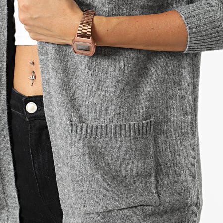 Only - Gilet Femme Lesly Gris Chiné