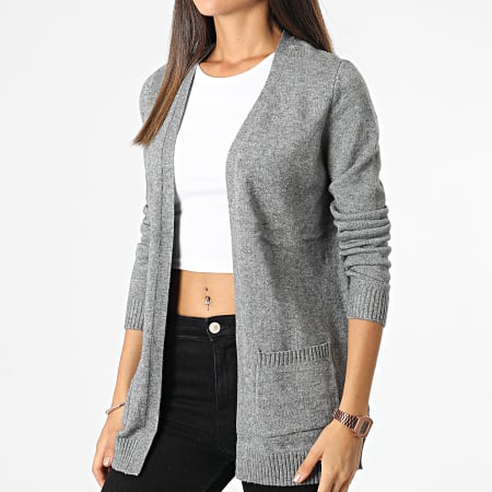 Only - Gilet Femme Lesly Gris Chiné