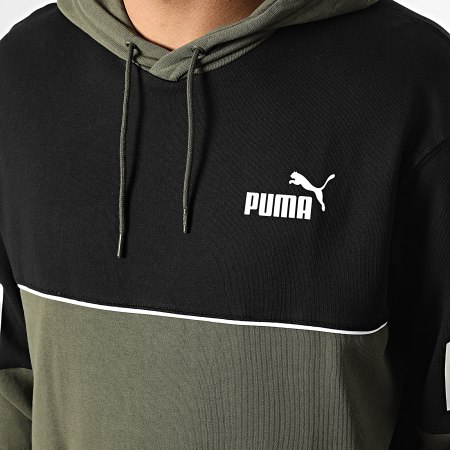 Puma - Puma Power Felpa con cappuccio 849812 Verde Khaki Nero