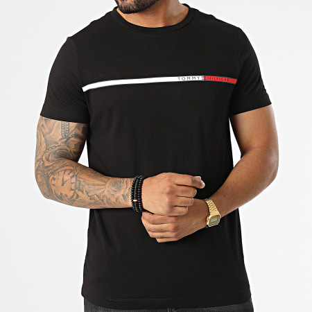 Tommy Hilfiger - Camiseta Two Tone Chest Stripe 7912 Negro