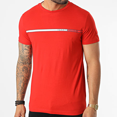 Tommy Hilfiger - Tee Shirt Two Tone Chest Stripe 7912 Rouge