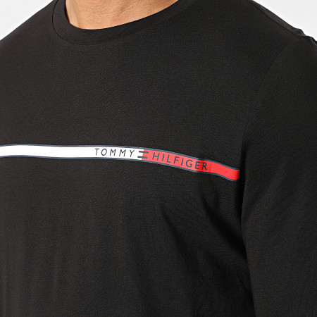 Tommy Hilfiger - Tee Shirt Manches Longues Two Tone Chest Stripe 8785 Noir