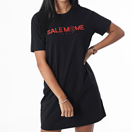 Sale Môme Paris - Robe Tee Shirt Femme Toto Noir Rouge