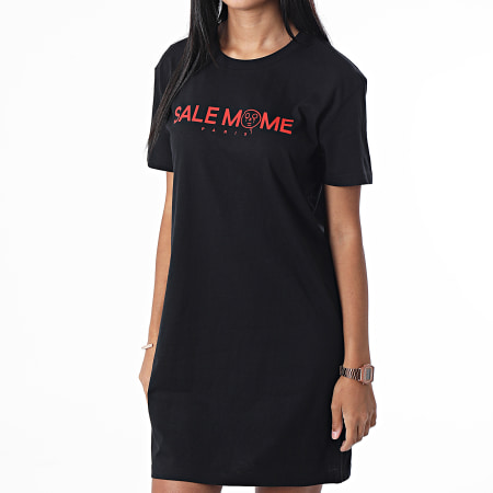 Sale Môme Paris - Robe Tee Shirt Femme Toto Noir Rouge
