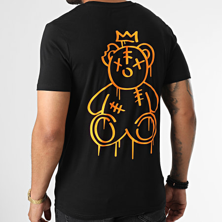 Sale Môme Paris - Camiseta King Teddy Bear Negro Naranja Fluo