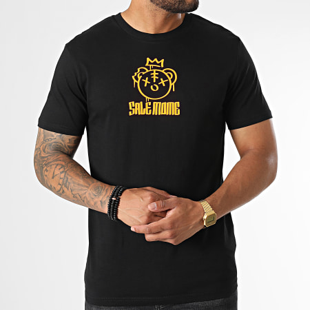 Sale Môme Paris - Camiseta King Teddy Bear Negro Naranja Fluo