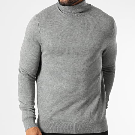 Only And Sons - Pull Col Roulé Wyler Life Gris Chiné
