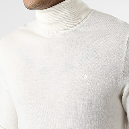 Calvin Klein - Pull Col Roulé Superior Wool 0420 Beige Clair
