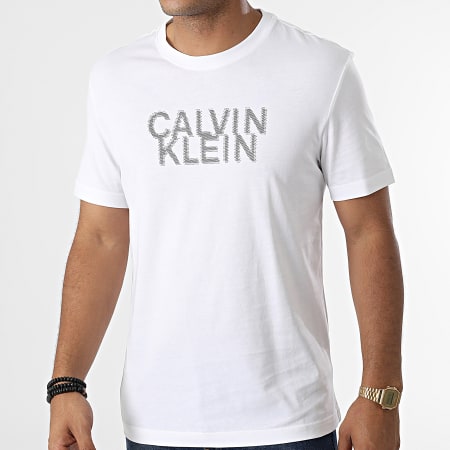 Calvin Klein - Camiseta Distorted Logo 0113 Blanco