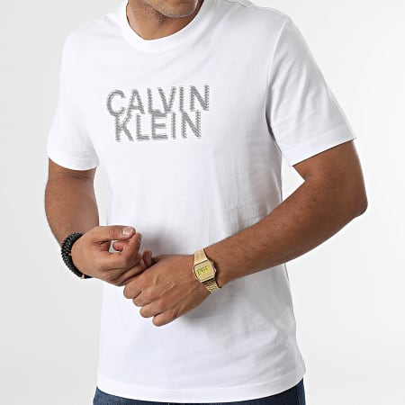 Calvin Klein - Tee Shirt Distorted Logo 0113 Blanc
