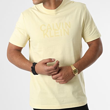 Calvin Klein - Tee Shirt Distorted Logo 0113 Jaune Clair