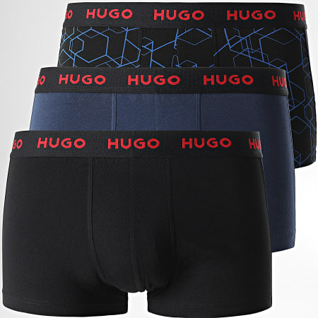 HUGO - Set di 3 boxer neri navy 50480170