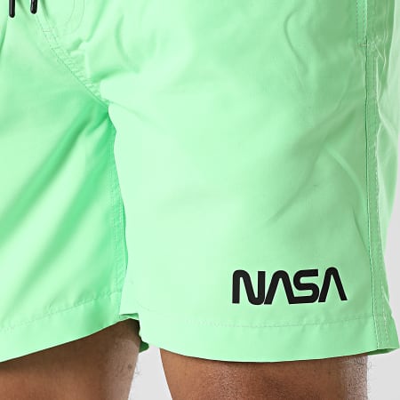 NASA - Short De Bain Worm Logo 2 Vert Fluo Noir