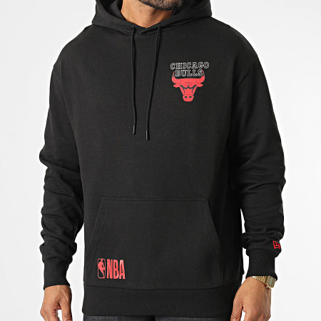 New Era - Sudadera con capucha Oversize Large Half Logo Chicago Bulls 60284623 Negro