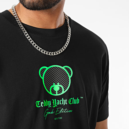 Teddy Yacht Club - Maglietta Oversize Large GMK Edizione Limitata Nero Verde Acido
