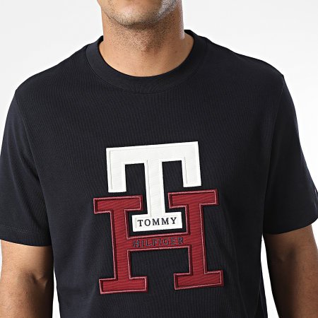 Tommy Hilfiger - Lux T-shirt met monogram 8230 marineblauw