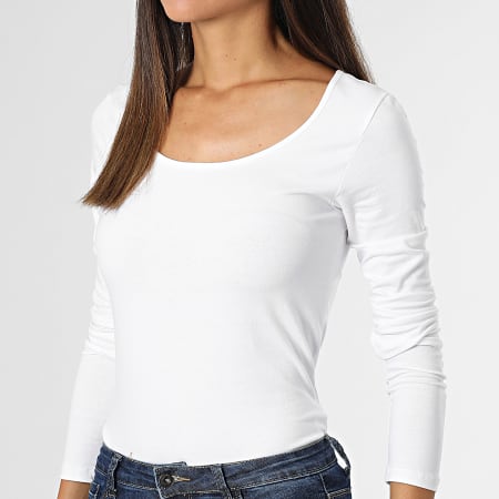 Vero Moda - Tee Shirt Manches Longues Femme Maxi My Blanc