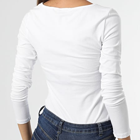 Vero Moda - Tee Shirt Manches Longues Femme Maxi My Blanc