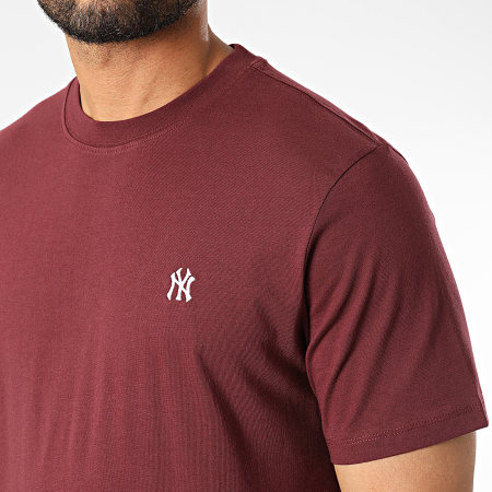 '47 Brand - Tee Shirt New York Yankees Base Runner Embroidery Echo Bordeaux