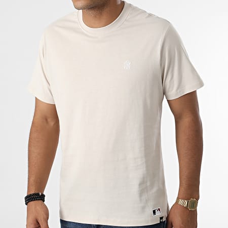 '47 Brand - Tee Shirt New York Yankees Base Runner Embroidery Echo Beige