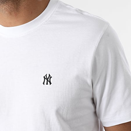 '47 Brand - Tee Shirt New York Yankees Base Runner Embroidery Echo Blanc
