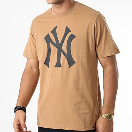 '47 Brand - Tee Shirt New York Yankees Imprint Echo Marron