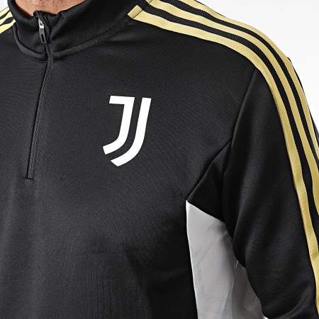 Adidas Sportswear - Juventus HA2641 Felpa nera a righe con collo a zip