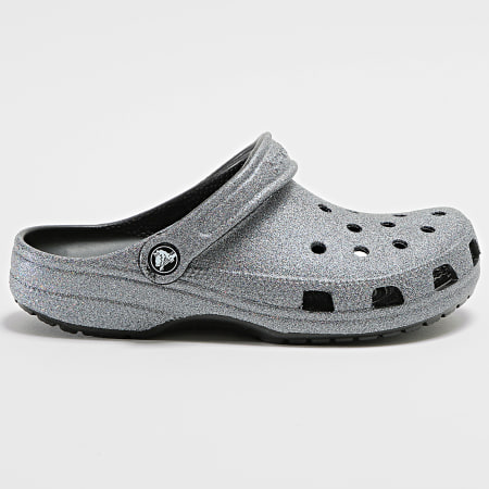 Crocs - Sandalias para mujer Classic Crocs Glitter II Clog Negro