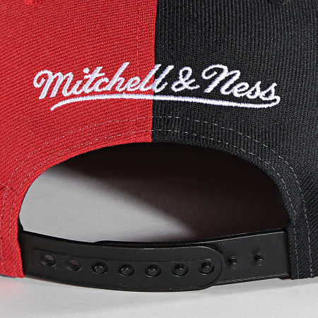 Mitchell and Ness - Casquette Snapback NBA Split Crown Chicago Bulls Noir Rouge