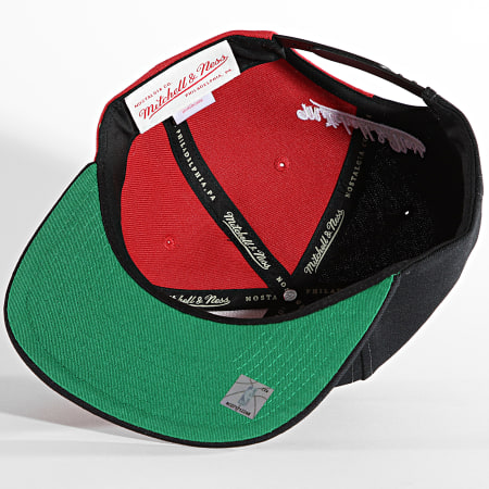 Mitchell and Ness - Casquette Snapback NBA Split Crown Chicago Bulls Noir Rouge