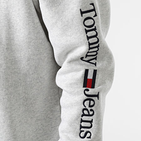 Tommy Jeans - Sudadera cuello redondo Regular Linear Placement 5012 Gris jaspeado