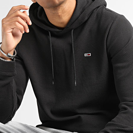 Tommy Jeans - Regular Waffle Hoodie 5040 Negro