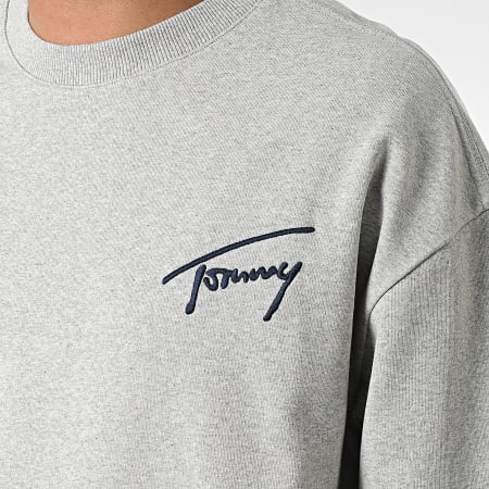 Tommy Jeans - Sweat Crewneck Tommy Signature 5206 Gris Chiné