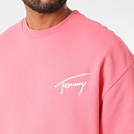 Tommy Jeans - Tommy Signature Felpa girocollo 5206 Rosa