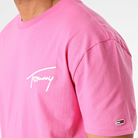 Tommy Jeans - Tee Shirt Tommy Signature 2419 Rose