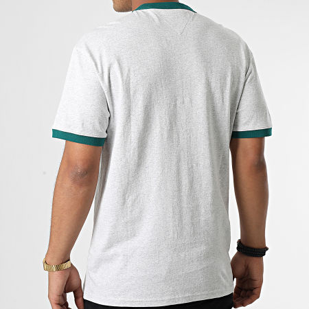 Tommy Jeans - Camiseta Signature Ringer 3515 Gris brezo Verde