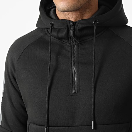 Zayne Paris  - E-312 Conjunto de chaqueta con capucha y cuello de cremallera y pantalón de jogging Negro