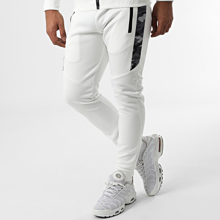 Zayne Paris  - E-326 Set giacca e pantaloni da jogging con cappuccio bianco