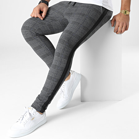 Zayne Paris  - TX-668 Pantaloni a quadri e a righe grigio antracite