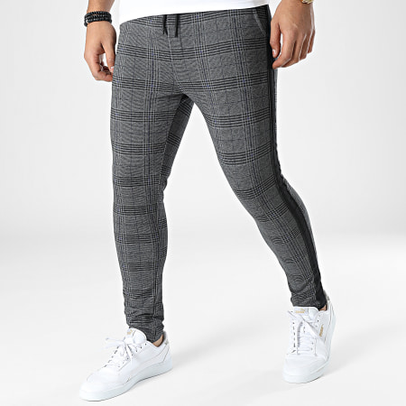 Zayne Paris  - TX-668 Pantaloni a quadri e a righe grigio antracite