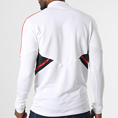 Adidas Sportswear - Felpa con zip a fascia Bayern Monaco HB0620 Bianco Rosso