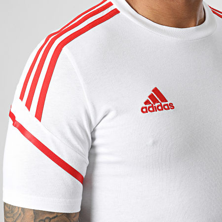 Adidas Sportswear - Tee Shirt A Bandes FC Bayern HB0635 Blanc Rouge