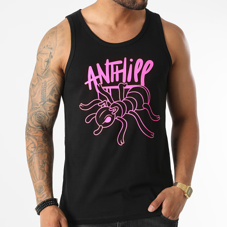 Anthill - Débardeur Ant Noir Rose Fluo