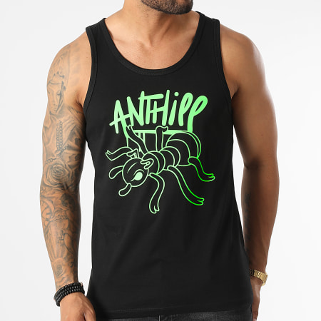 Anthill - Camiseta de tirantes Ant Negro Verde Fluo