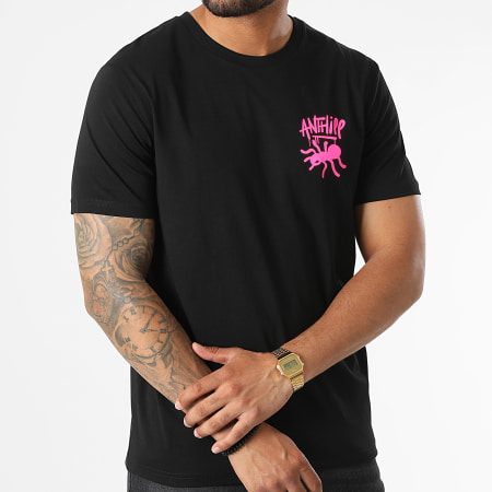 Anthill - Camiseta Hormiga Negro Rosa Fluo