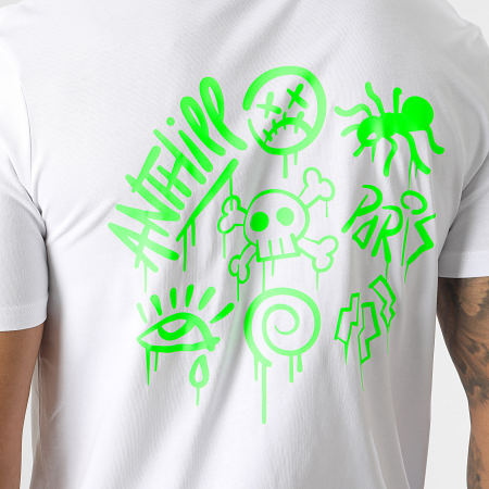 Anthill - Blanco Verde Fluo Script Camiseta