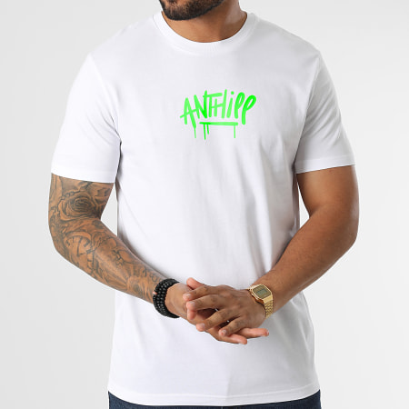 Anthill - Blanco Verde Fluo Script Camiseta