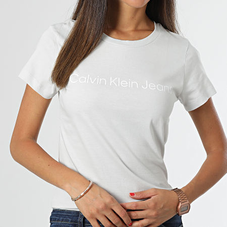 Calvin Klein - Lote De 2 Camisetas De Mujer 6466 Blanco Gris