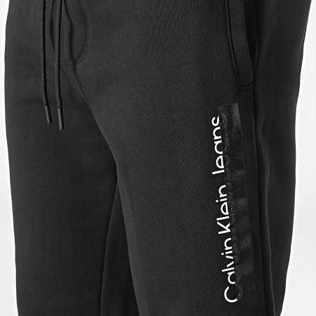 Calvin Klein - Pantalón de chándal con bloqueo de brillo institucional 2566 Negro