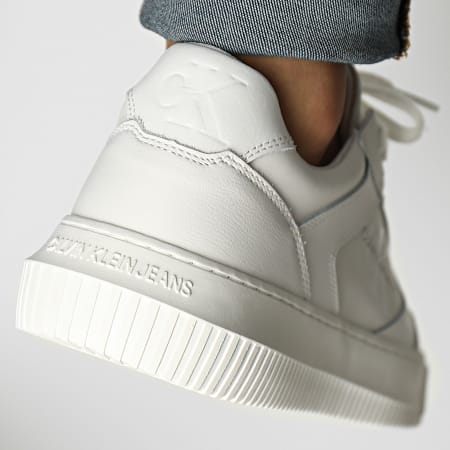 Calvin Klein - Sneakers Chunky Cupsole Lace Up Pelle 0550 Triplo Bianco